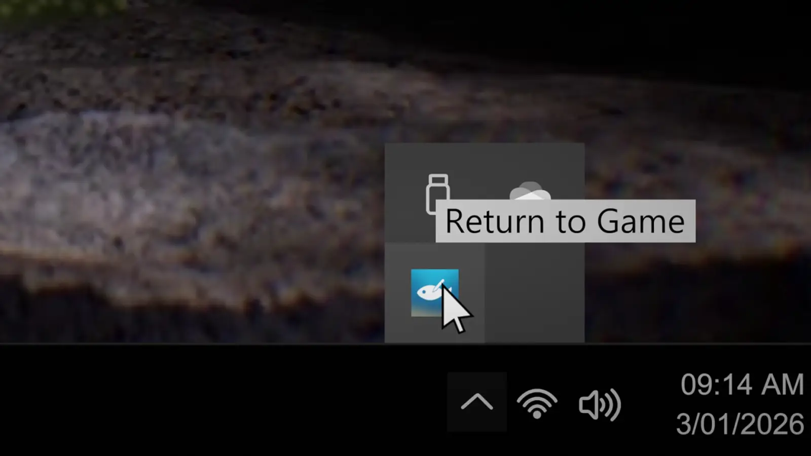 A Windows tray, shown only as game art