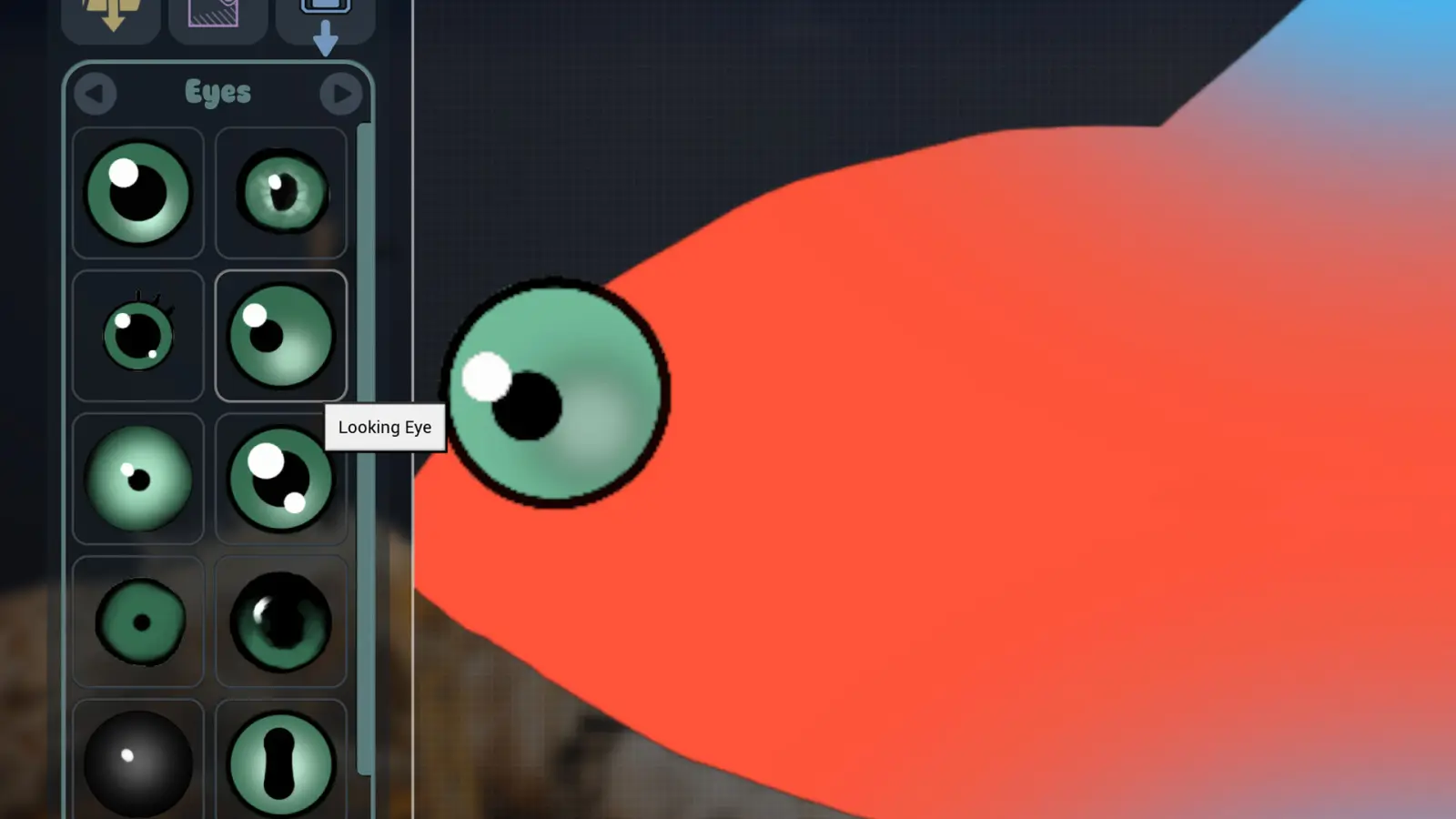 Eye stamp picker in the Drawquarium editor